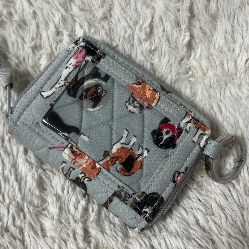 VERA BRADLEY RFID Petite Zip-Around Wallet ‘Dog Show’ Winter 2022 print